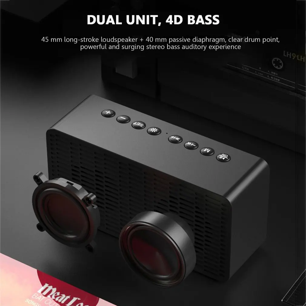 BT506 Мини Bluetooth беспроводной динамик супер бас зеркало с экранные часы Подарочная карта бас маленький звук профессиональный