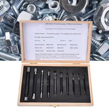 

Measuring Tools 10Pcs Thread Plug Gage High Accuracy Double-End Through-Stop Measurement Hand Tool