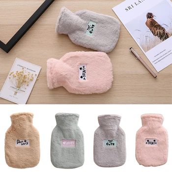 

500ml Hot Water Bottle With Plush Cover Hand Warmer Stress Pain Relief Winter Warm Heat Girls Kids Hand Feet Hot Water Bag