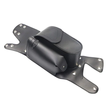 

Motorcycle Pu Leather Saddle Bag Guard Bag with Water Bottle Holder for Harley Touring Road King Glide Electra Street Glide