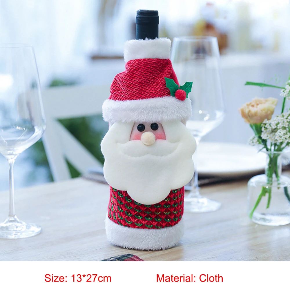 Santa Claus 06 Рождественская крышка для бутылки с красным вином, сумки для домашнего украшения, сумки для хранения, рождественский подарок, покрытие для бутылки в виде Санта-Клауса, Прямая поставка, 44 стиля - Цвет: Santa Claus 06