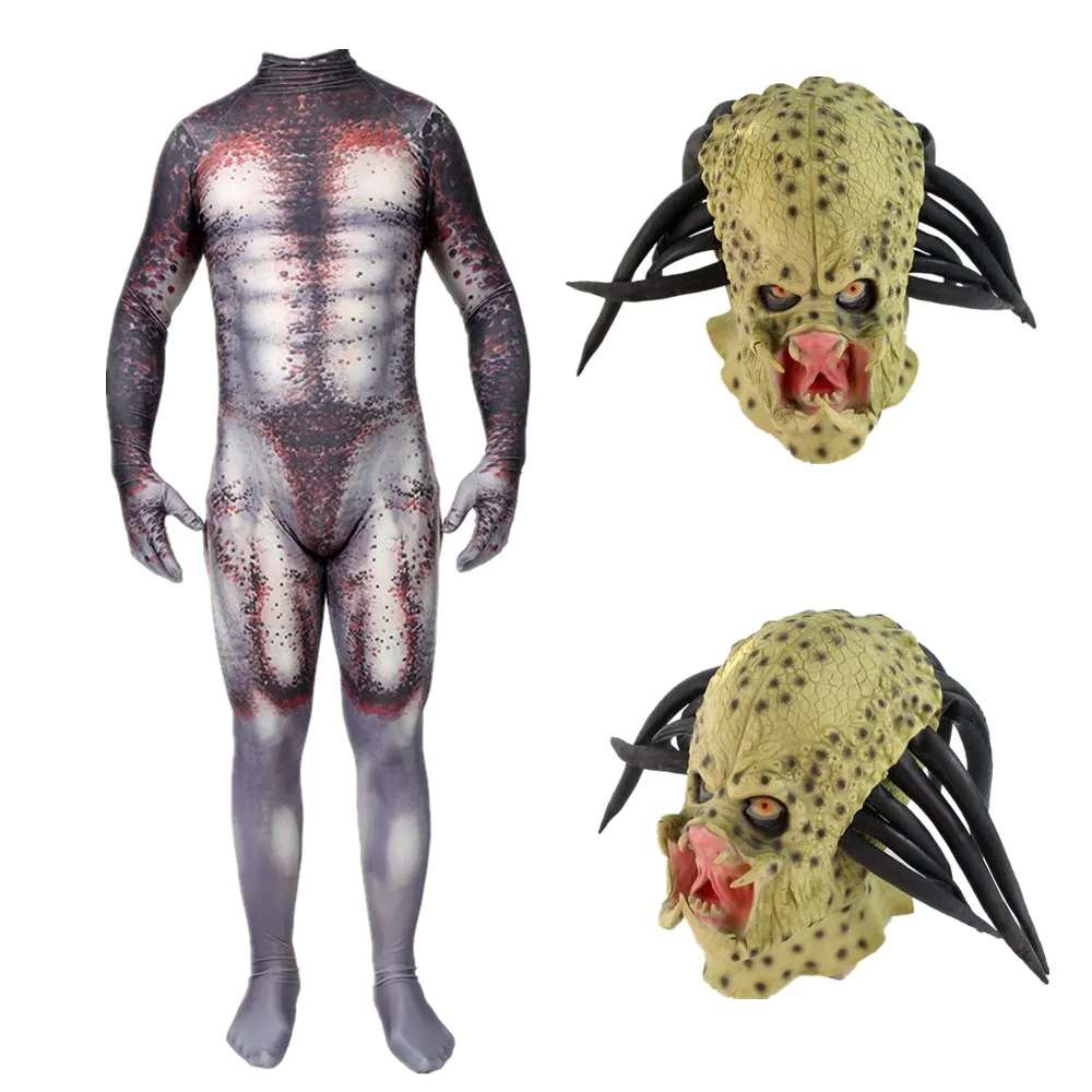 

Men 3D Print Predator Cosplay Costume Predator Basic Suit Halloween Ball Superhero Bodysuit Suit Jumpsuits