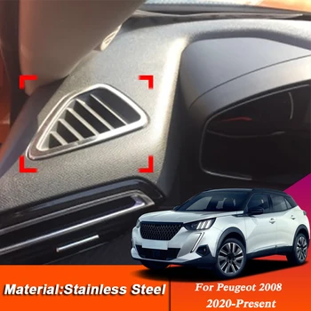 

2pcs Car Styling For Peugeot 2008 2019-Present Car Interior Dashboard Outlet Sequins Trim Sequins Sticker Auto Accessorie