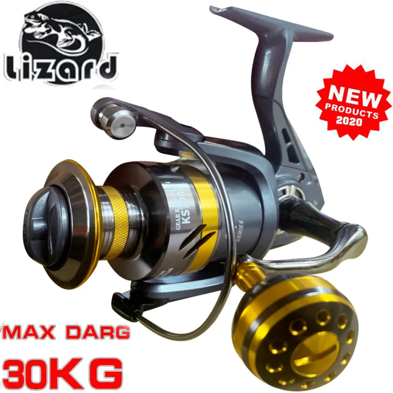 YUMOSHI 2000-7000 Spinning Fishing Reel Hot Sale 12KG Max Drag Power  Fishing Reel Bass Pike Fishing Line Spool