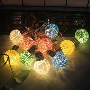 

LED Colorful Lights Crack Nut Small Balls Decoration Light Strings 6m 40 Lights(plugged In)Top