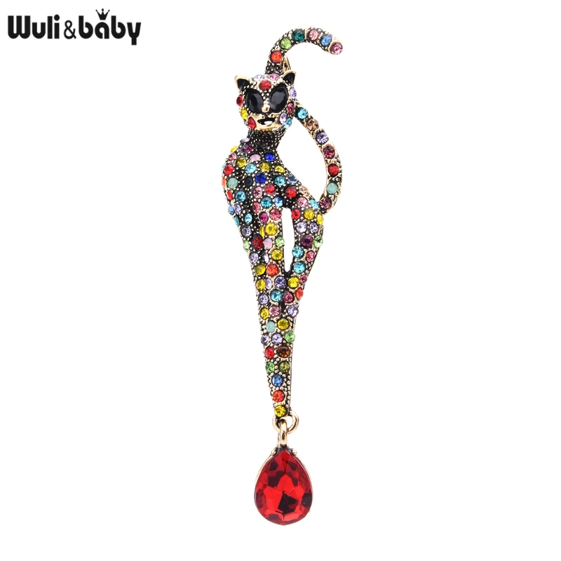 Wuli &amp baby стразы броши-кошки для женщин 2 цвета кошки Классические животные