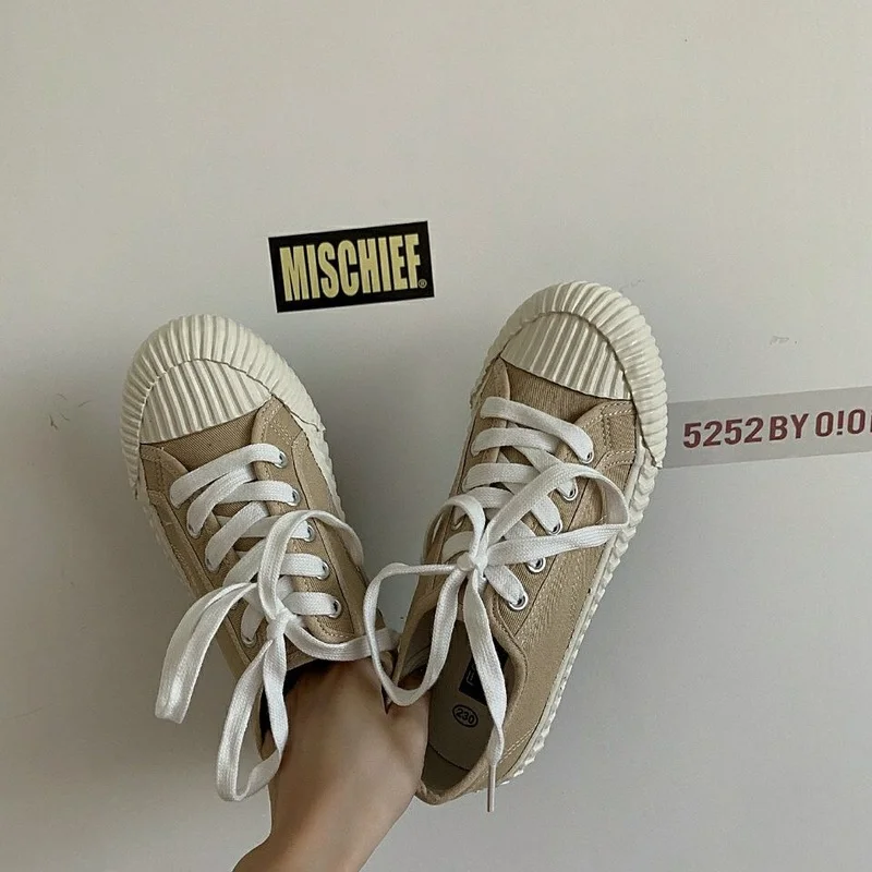 Spring Autumn Fashion Sneakers Women Shoes Classics Retro Canvas Shoes Woman Flat Lace-Up Ladies Casual Loafers Female Vulcanize