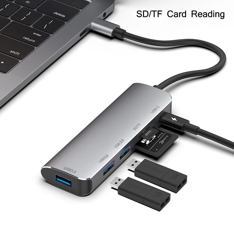 Тип C до 4K HD TVHDMI HDTV USB 3,0 адаптер для чтения карт OTG конвертер для MacBook PC huawei mate 20 30 Pro samsung S8 S9+ Note10