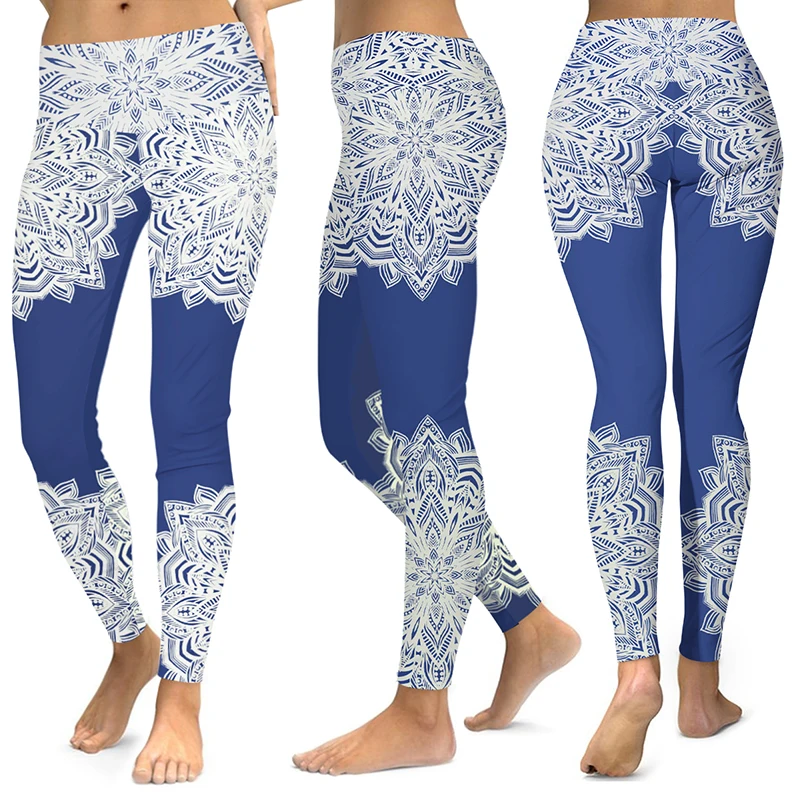 

Leggings Pants Quick Dry Fitness High waist Slim Training Gym Sports Tights Running Jogging Tummy Control Print Trousers