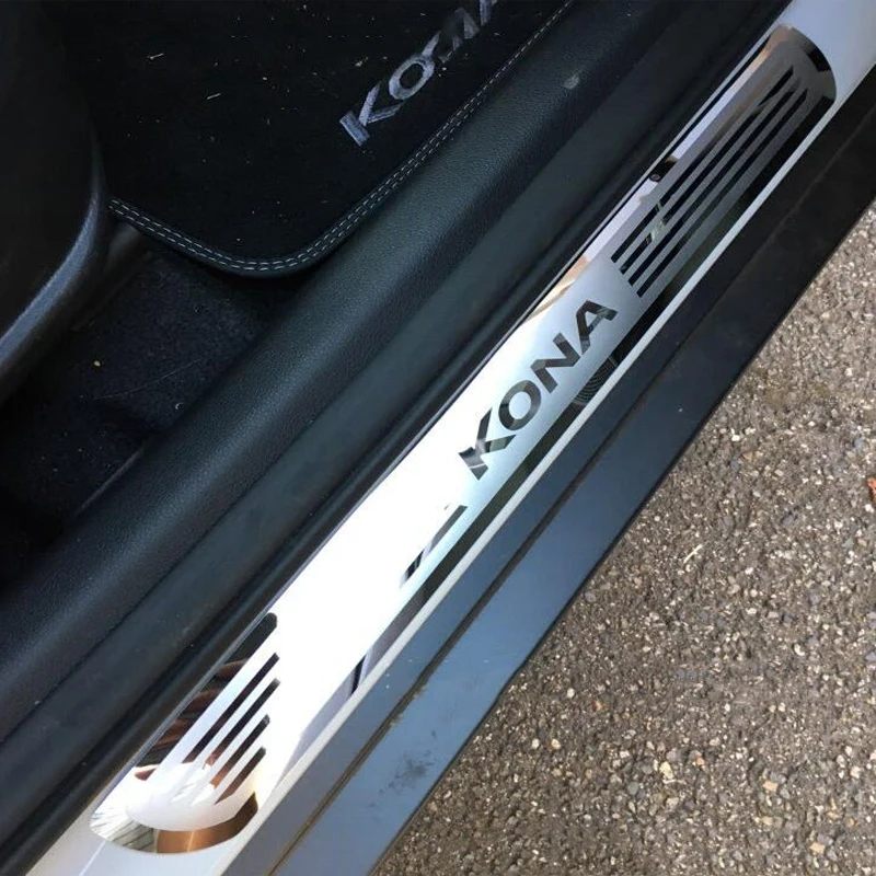 Автомобильная Накладка на порог двери для Hyundai KONA/KAUAI 2018 Защитная Наклейка из