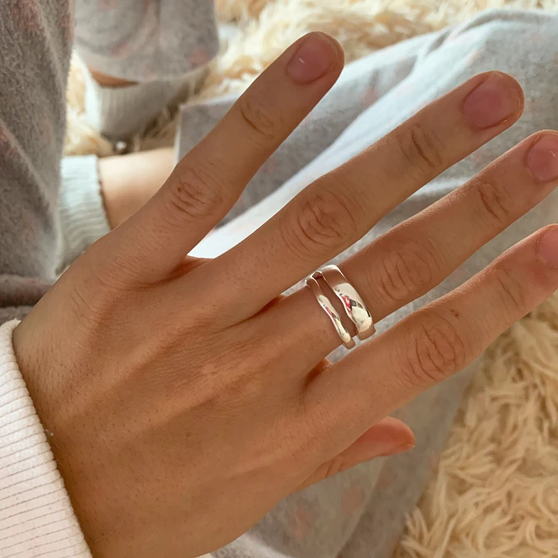 Geometry Round Rings Punk Rings For Women Men Trend Hip Hop Rock Ring Stainless Steel Fashion Jewelry Accessories mujer