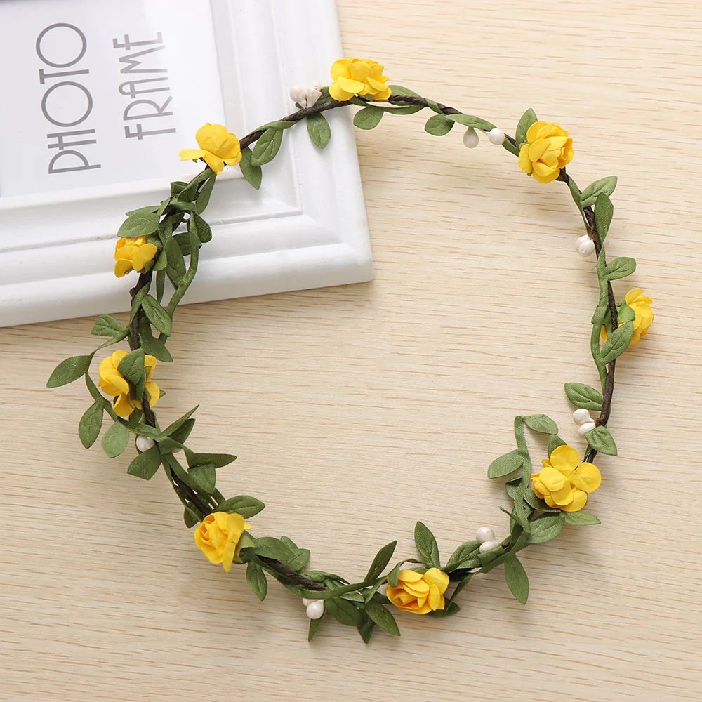 1PC Bohemian Style Bridesmaid Garland Adjustable Bride Flower Headbands Cute Women Headdress Hairdressing Decoration Tools