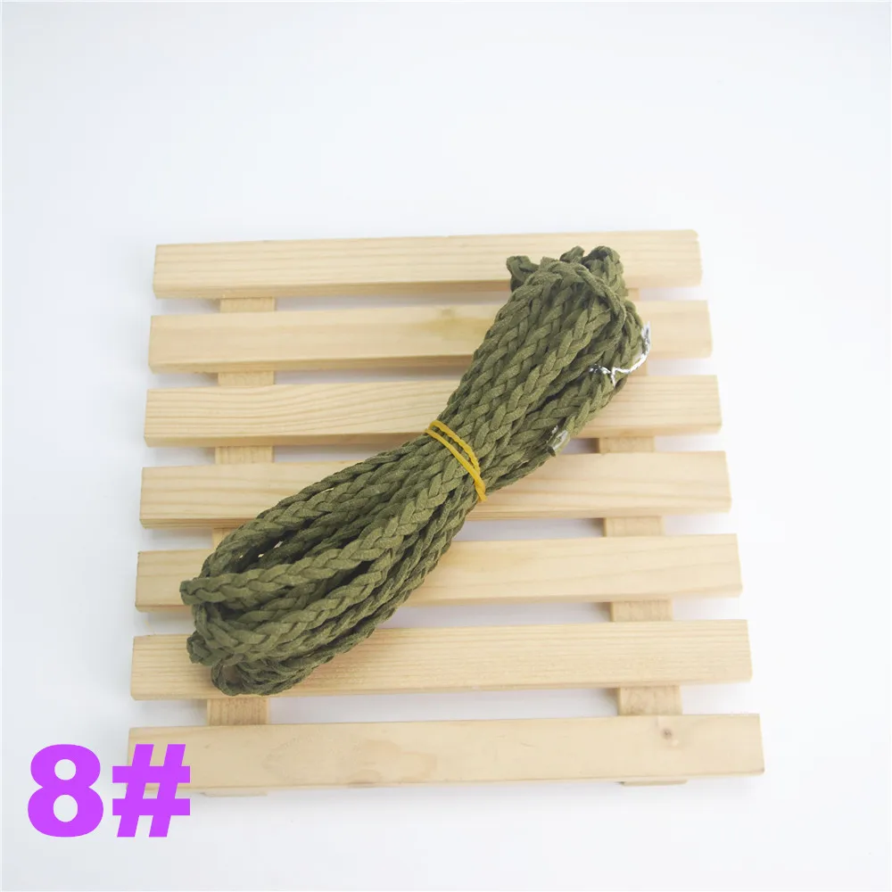 8 Топ мульти 5 мм плоская искусственная замша кожа шнуры плетеный DIY браслет веревка 10 м/шт. 5 шт./лот DIY шнуры для аксессуаров ds234 - Цвет: 8