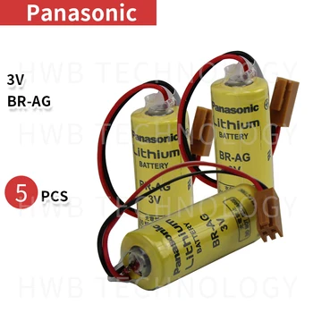 

5pcs Panasonic BR-AG Battery with plug 3V 2200mah PLC FANUC Lithium Batteries bateria replace BR-A