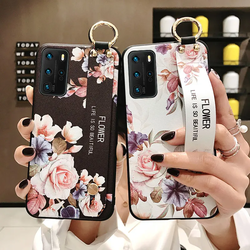 SoCouple titular del teléfono para Huawei P20 P30 P40 Lite Pro Honor 20 10 Pro amigo 20 Pro 30 Lite Nova 5t 3i TPU muñeca funda con correa