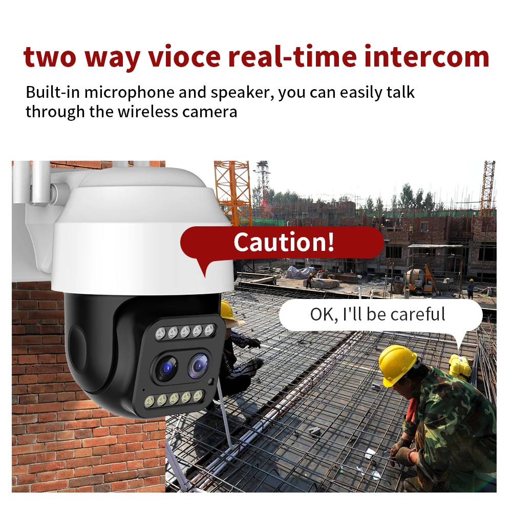 5MP IP Camera Dual Lens Binocular Wireless WiFi Camera 12X Zoom 1080P 3MP CCTV Surveillance Security AI Human Detect tracking