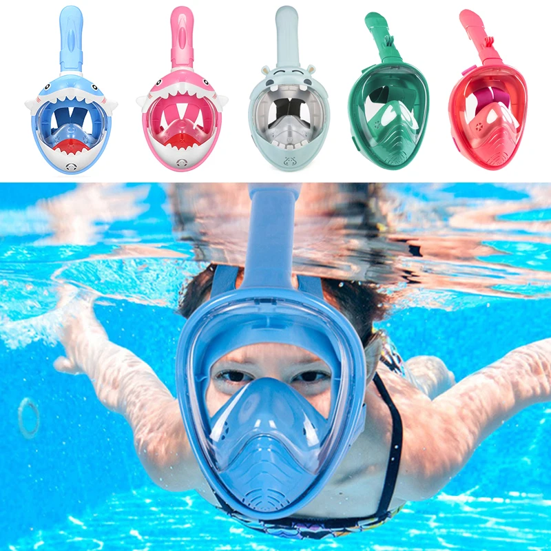 

Scuba Diving Mask for Kids Full Face Anti-Leak HD Anti Fog Training Swimming Masks Safe Underwater Snorkel Mask For Children