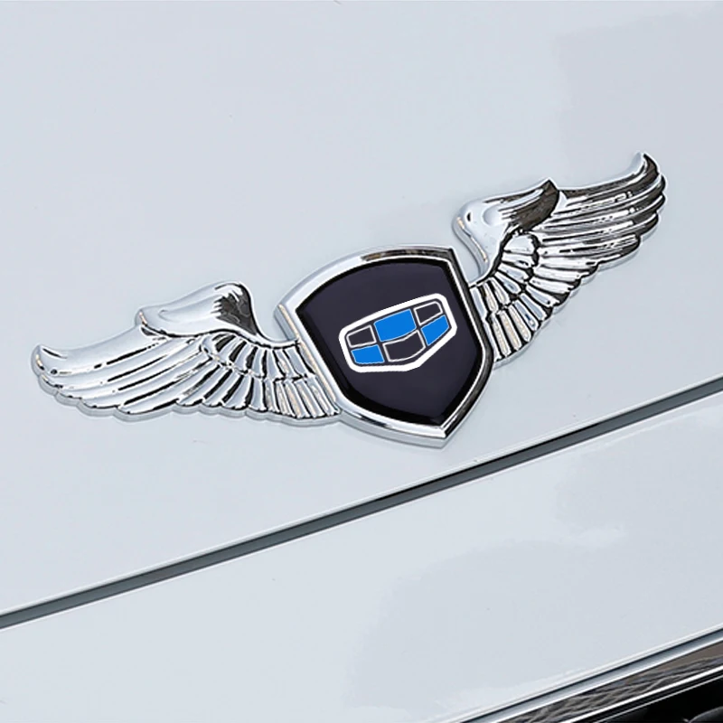 Silver-Geely-Blue Автомобильный Стайлинг наклейка передняя эмблема капот крышка крыло для BYD F3 F0 g6 s6 Chery fulwin qq амулет changan cs75 cs35 авто аксессуары - Название цвета: Silver-Geely-Blue