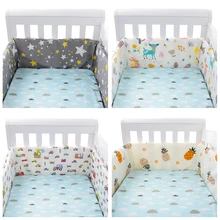 30x200cm Baby Bed Bumper For Newborns Baby Room Decoration Thick Soft Crib Protector For Kids Cot Cushion With Cotton Cover
