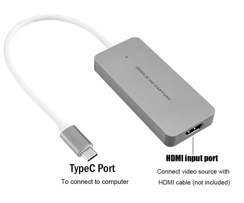 HDMI al tipo-C USB Video Capture CARD 1080p HD REGISTRATORE EZCAP 265C live streaming 