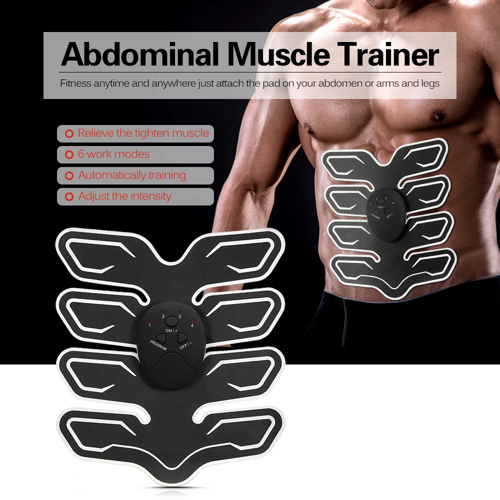 Abdominal Muscle Trainer Arm Pad Exercise EMS Stimulation Training Muscle Stimulator Gear Body Massager Fitness Gym Equipment