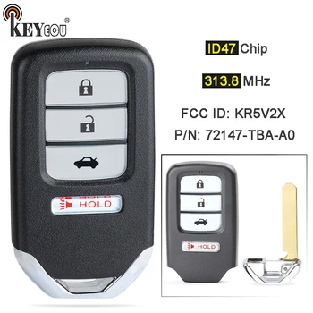 Keyforkess 313.8MHz ID47 ID FCC: KR5V2X Smart Smart Smart 3 1 4 pulsanti telecomando per auto portachiavi per Honda Civic 2016-2020