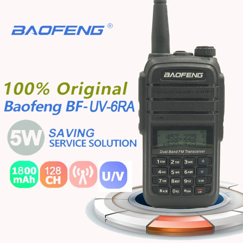 Новинка Baofeng UV-6RA иди и болтай Walkie Talkie 5W VHF/UHF 1800 мАч Dual Band мобильный трансивер Uv6r