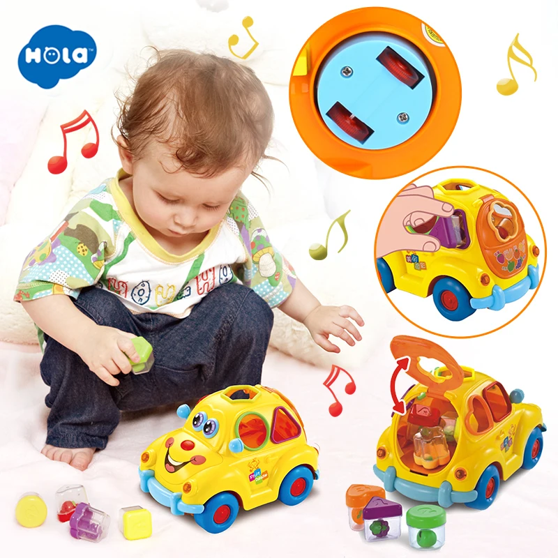

HOLA TOYS 516 Baby Car Toy with Flashing Front and Back Lights and Music for children gifts