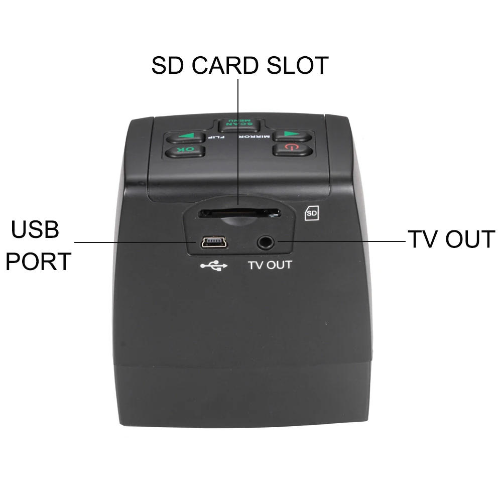 2.4in LCD 14MP 22MP 135mm Film Photo Scanners Color Negative Film Scanner Slide Viewer Scanner Digital Converter