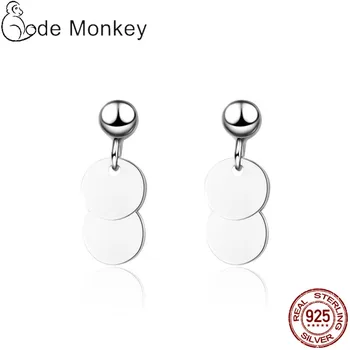 

CODEDOG Authentic 925 Sterling Silver Small Round Card Drop Earrings Exquisite Design Earrings For Women Hot Sale CME734