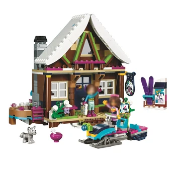 

Snow Resort Chalet Model Kids Building Blocks Friends Bricks Compatible with Princess Figures Model Toys Gift