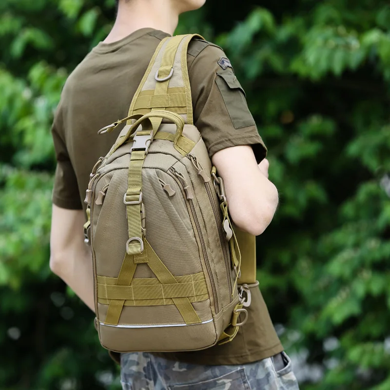 

Lure Bag New Style Multi-functional Fishing Camouflage Outdoor Backpack Men's Cross-body Tactical Chest Bag Large Capacity Water