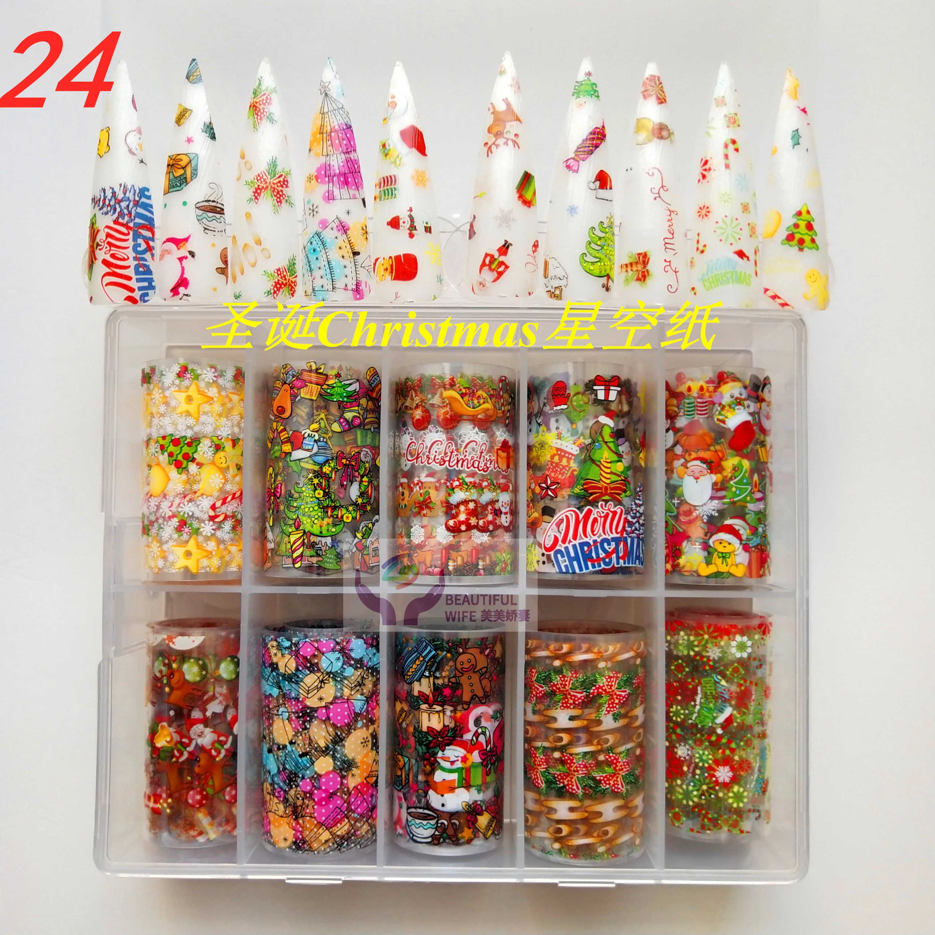 10 видов конструкций голографическая цветок ногтей Фольга комплект передачи