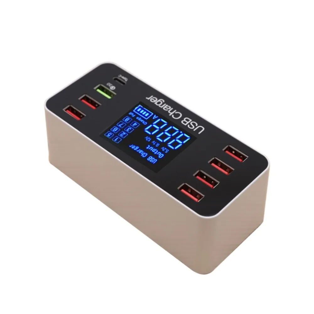 8 портов Быстрая зарядка 3,0 Led дисплей USB зарядное устройство для Android iPhone адаптер телефон планшет быстрое зарядное устройство для xiaomi huawei samsung
