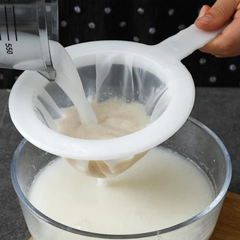 

100/200/400 Mesh Household Fine Mesh Filter Juice Filter Sieve Kitchen Nylon Mesh Filter Spoon For Milk Yogurt Kitchen Tool