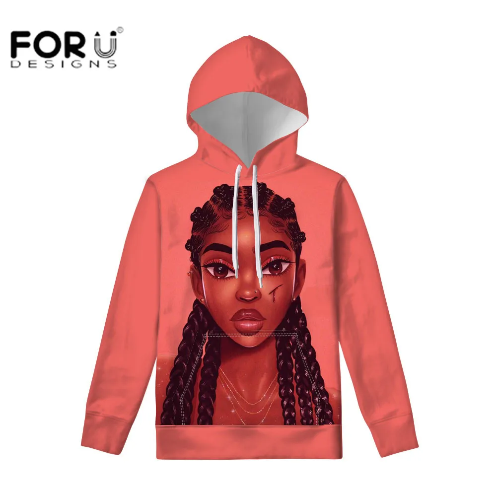 FORUDESIGNS/женские черные Волшебные африканские толстовки для девочек, толстовка, женские пуловеры, толстовка с капюшоном, Женская толстовка, толстовки с длинными рукавами