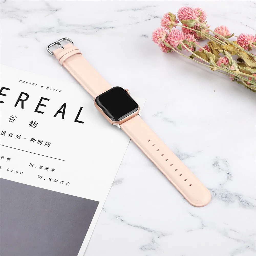 Ремешок для часов из натуральной кожи для Apple Watch 5, 4, 44 мм, 40 мм, 38 мм, 42 мм, спортивный ремешок, браслет, аксессуары для iwatch 3, 2, 1