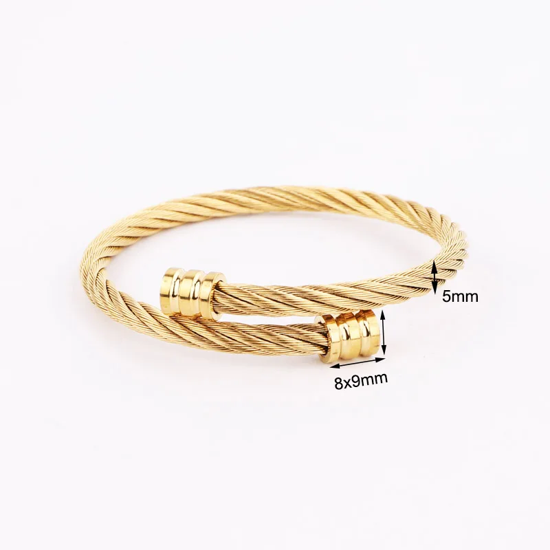 New Arrival High Quality Men Jewelry Bangle Bracelet Stainless Steel Roman Wire Twist Steel Bracelet Men - Image 5