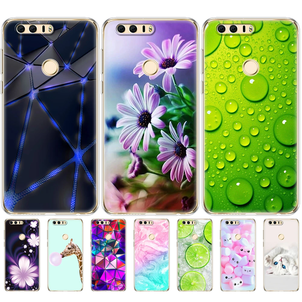cover case for huawei honor 8 soft tpu silicon back cover 360 full protective printing clear Case & Covers| - AliExpress