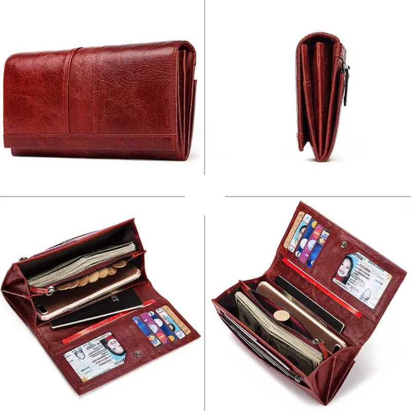 Женский кошелек из натуральной кожи, длинный рчид кошелек, держатель для карт, чехол, клатч, сумочка F42A