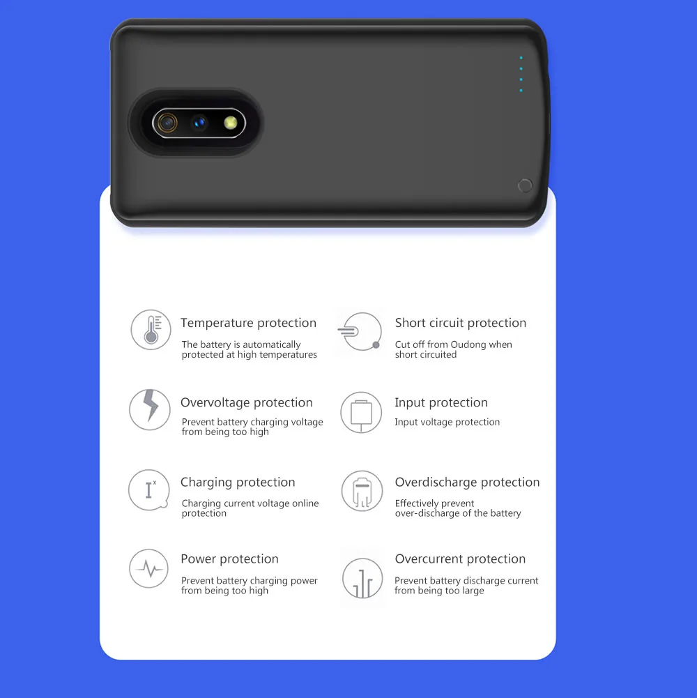 Для Oppo Realme X 6500 мАч чехол для зарядного устройства Расширенный аккумулятор резервного питания противоударный защитный чехол с защитой от царапин