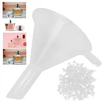 

100pcs Small Clear Plastic Funnels Empty Bottle Filling Tools for Cosmetic Liquids Perfume Cosmetics Repackaging tools Supplies