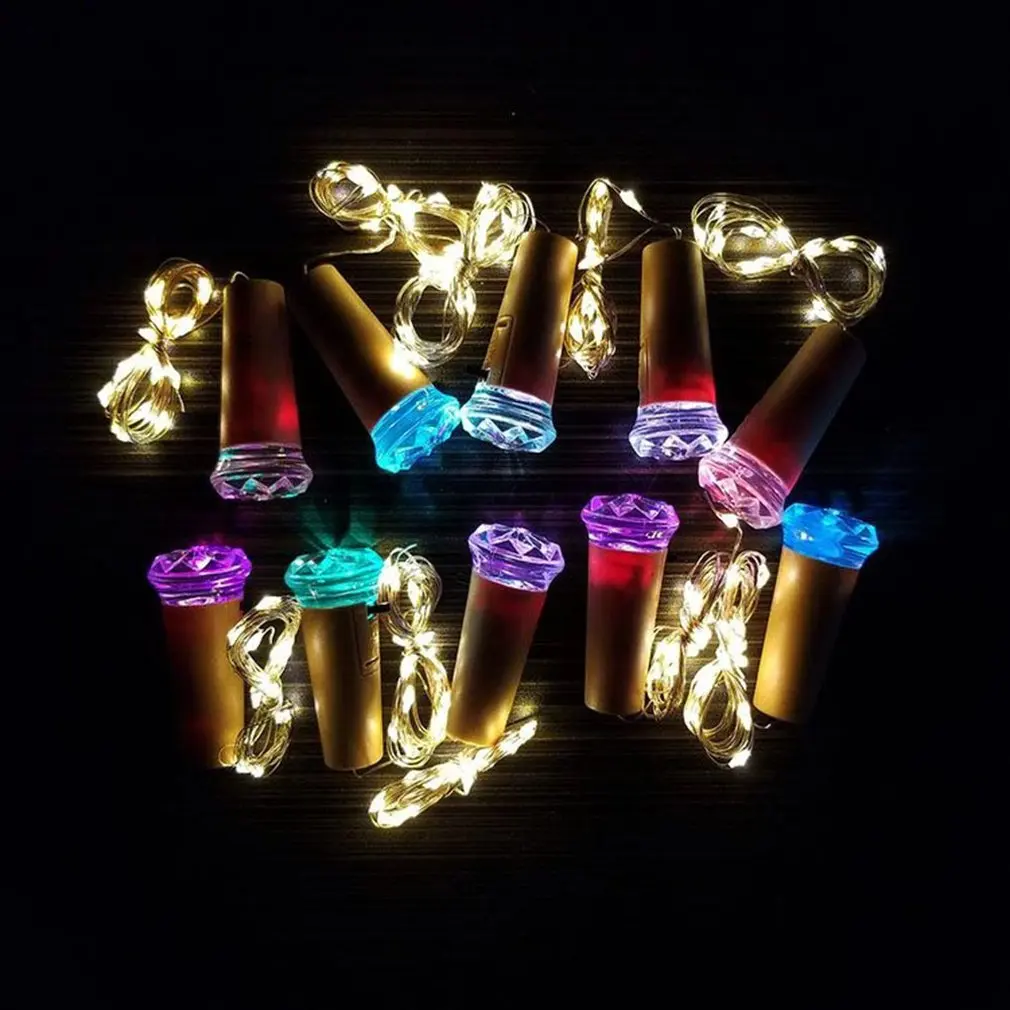 Led Cork Copper Wire String Wine Bottle Corrugated Copper Wire Waterproof Lamp String Button Light Button Cork Light String