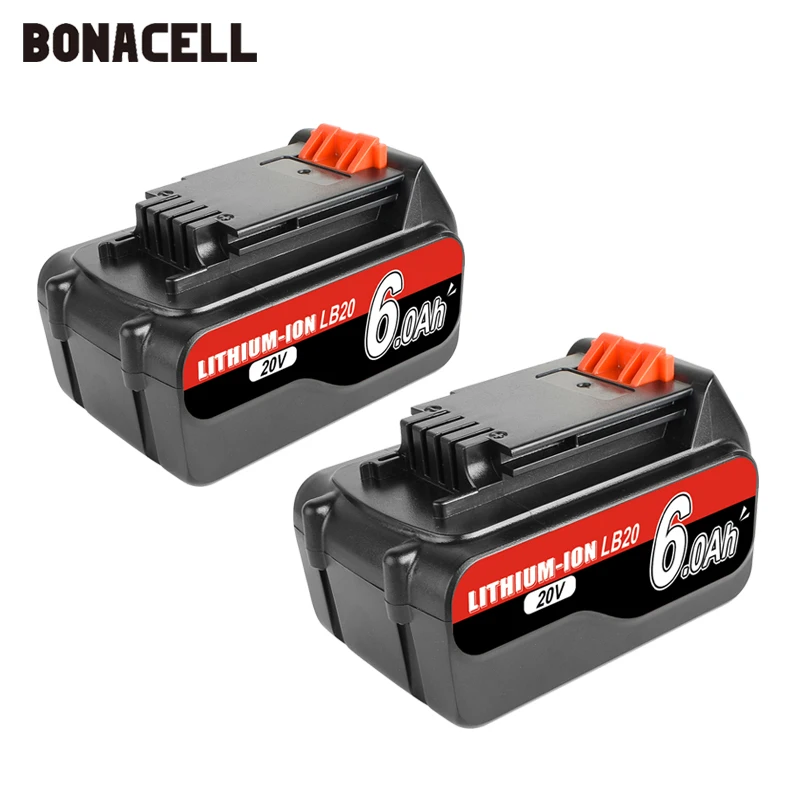 Bonacell batería recargable de iones de litio, 18V/20V, 6000mAh, herramienta eléctrica de Bonacell batería recargable de iones de litio, 18V/20V, 6000mAh, herramienta eléctrica de