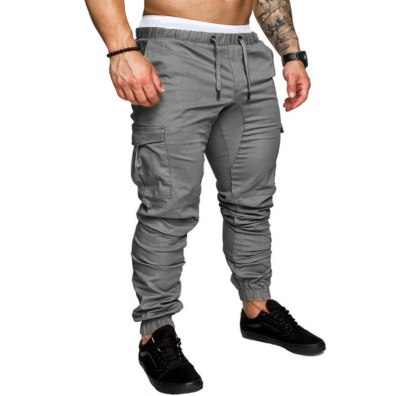 Men's Multi-Pocket Overalls Sports Trousers Mens Casual Fitness Drawstring Pants Men's Jogger Track Pants sport jogging trousers