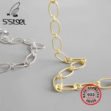 S'STEEL 925 пробы Серебряная цепочка Ожерелье s персонализированное ожерелье чокер аксессуары Mujer Bijoux Femme Collares De Moda