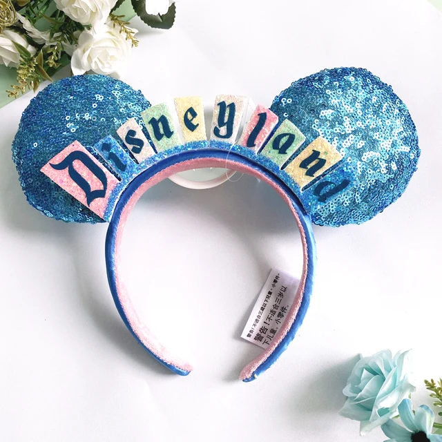 2022 Disney Mickey Ears Headband Firework Headband with Castle Peter Pan Cosplay Hairband Disneyland Letter Headband Gift Mickey Headband 26