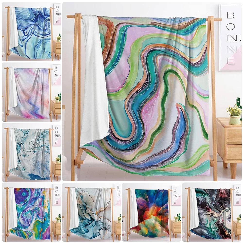 

Flow color texture blanket sleeping blanket flannel blanket travel blanket single double large customized blanket bedding