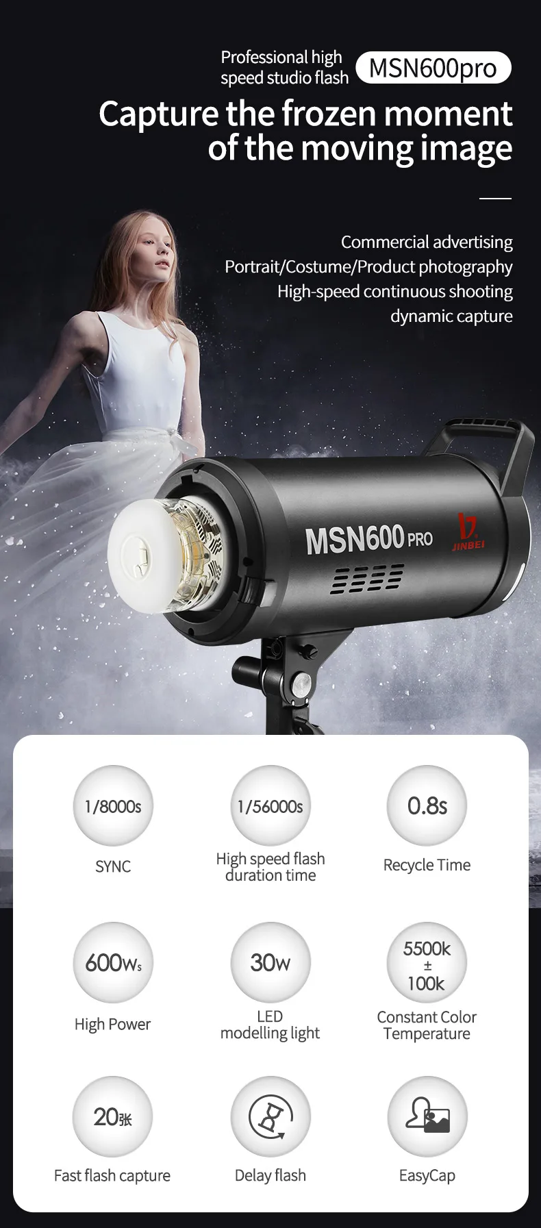 Jinbei MSN600Pro MSN600 Pro 600W Professional High Speed