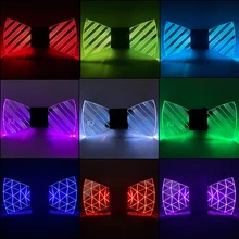 

2022 Men LED Light up Necktie Neon Luminous Acrylic Bowtie Flashing Light Up Bow Tie For Wedding Party Rave Necktie Decorations